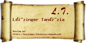 Lézinger Tanázia névjegykártya